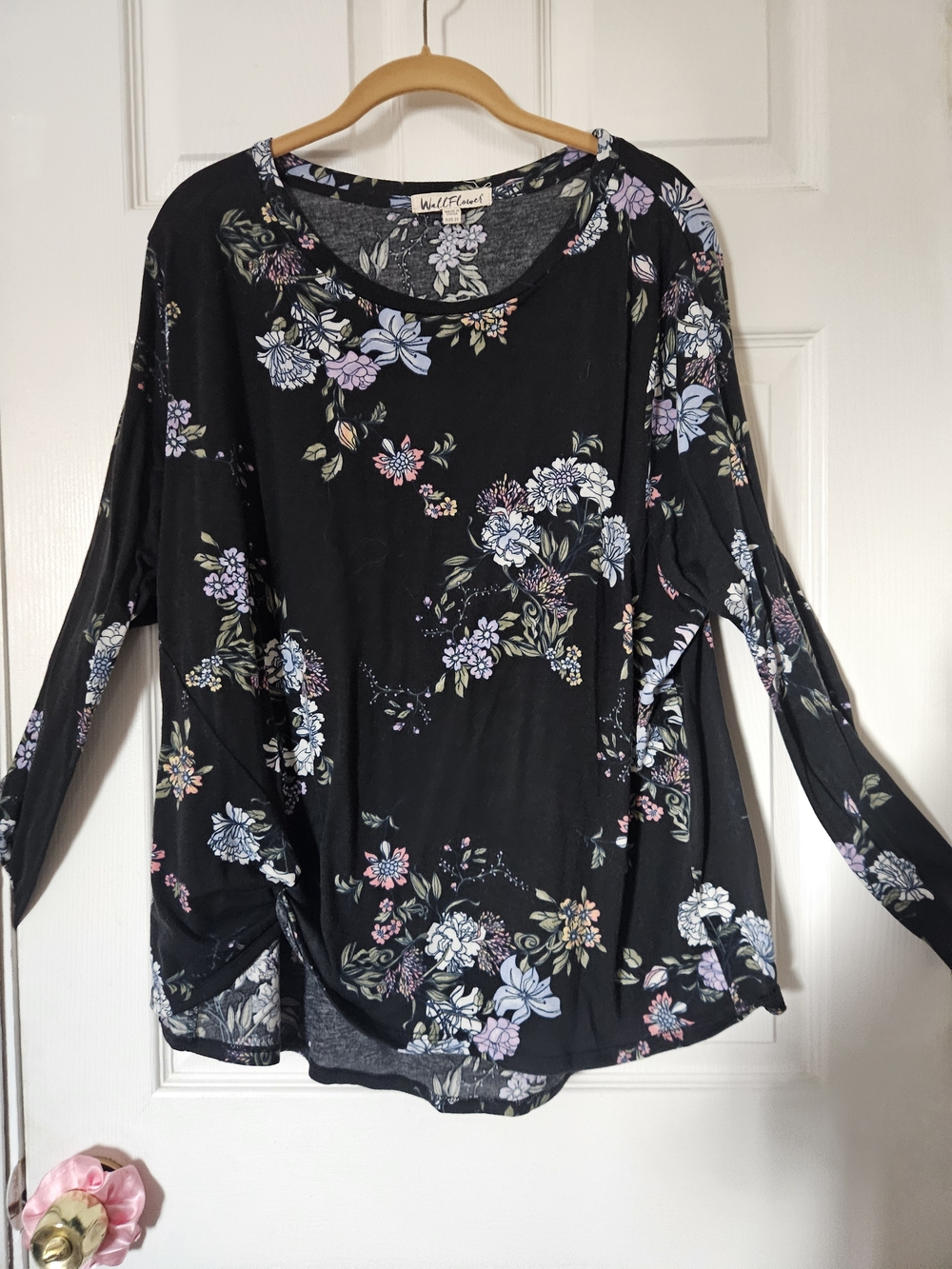 Wallflower Black Floral Print Long Sleeve Top